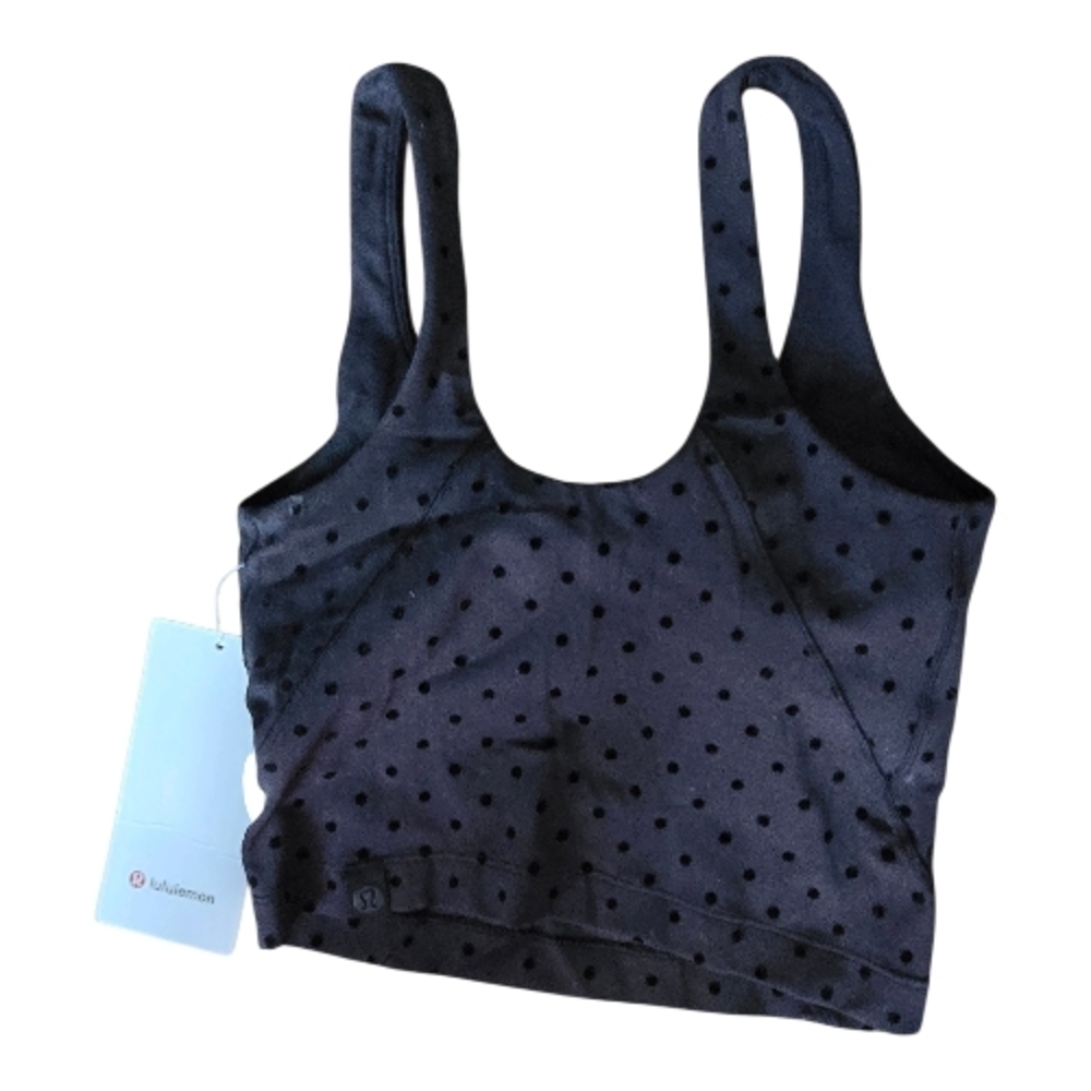 Viral Lululemon Black Polka Flock Align Tank Top Size 0 NWT - Picture 2 of 3